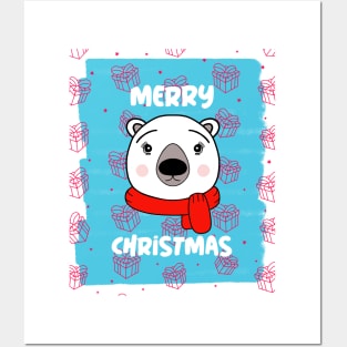 CHRISTMAS Sweater White Polar Bear Posters and Art